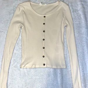 white long sleeve button up shirt